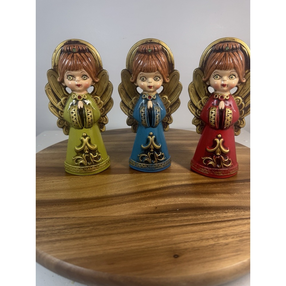 VTG Ardco Fine Quality Dallas Set of 3 Christmas Praying Angels 8" Made in Japan